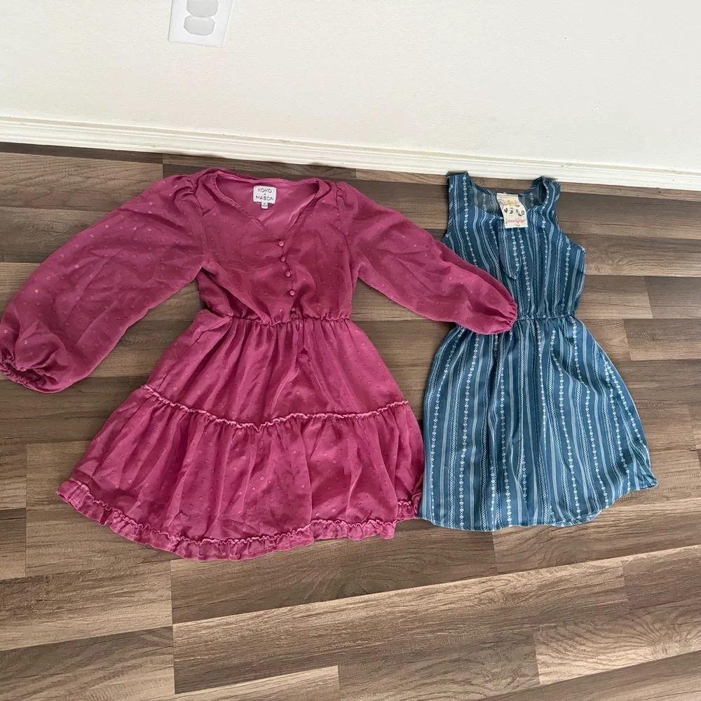 Stylish Pink and Blue Kids Dresses